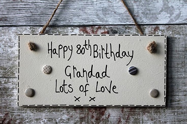 MadeAt94 Handmade Personalised Happy Birthday Grandad 80th Plaque Gift 60th 65th...
