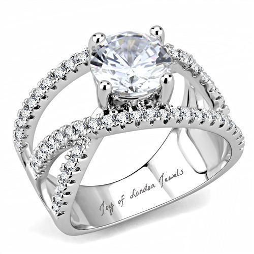 A Perfect 2CT Round Cut Solitaire Russian Lab Diamond Engagement Ring