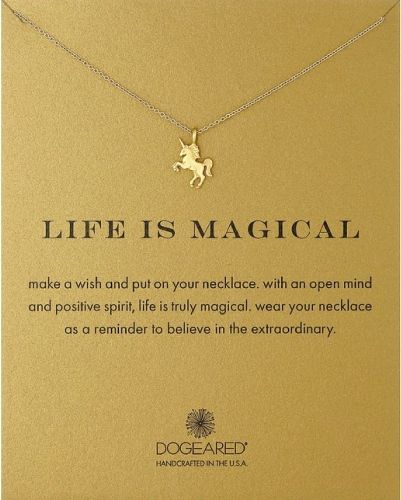Life Is Magical Unicorn Necklace. Christmas gifts for teen girls.