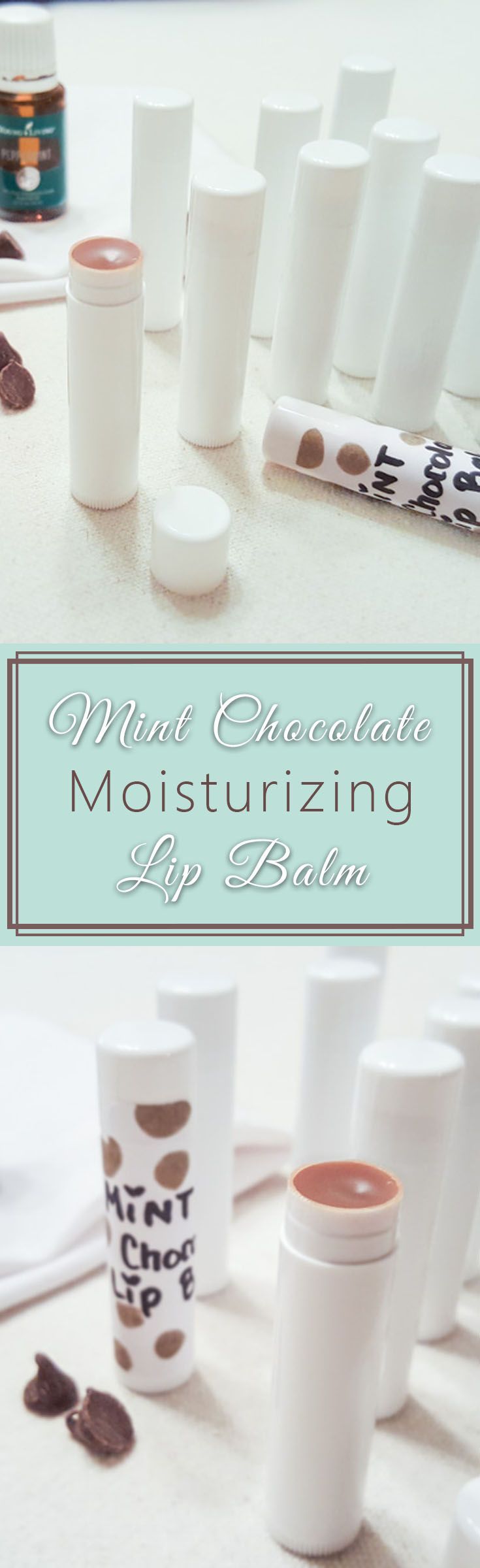 Mint Chocolate Moisturizing Lip Balm is a cinch to make and such a fun personali...