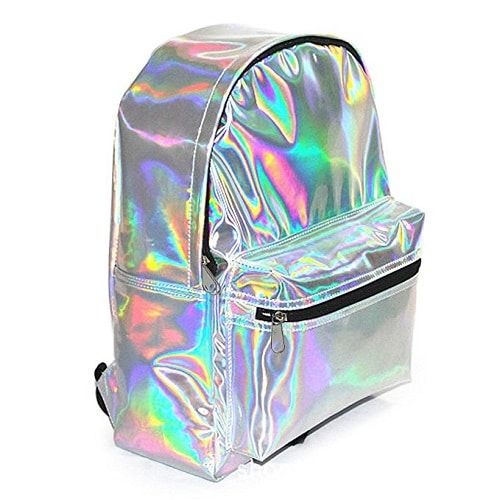 Silver Holographic Laser Backpack. Teens fashion. Unicorn themed gifts. Gifts fo...