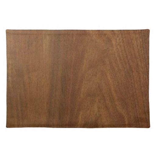 WALNUT WOOD American finish  blank blanche   TEXT Cloth Placemat