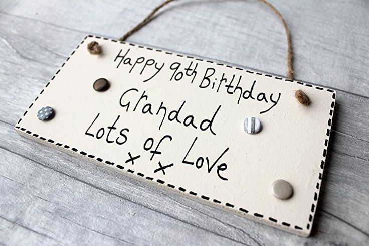 MadeAt94 90th Birthday Gifts Plaque Grandad Handmade Wooden 6x3