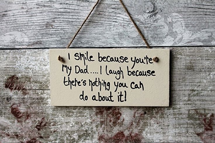MadeAt94 Shabby Chic Personalized Wooden Plaque 'Dad..I smile because you&#3...