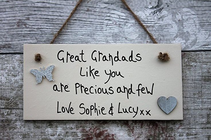 MadeAt94 Shabby Chic Personalized Wooden Plaque 'Great Grandads Like you are...