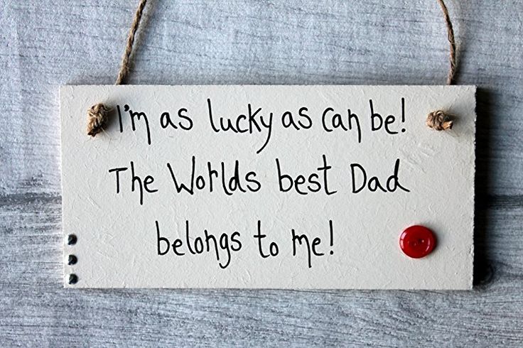 MadeAt94 Shabby Chic Personalized Wooden Sign Daddy Lucky As Can Be Dad Belongs ...