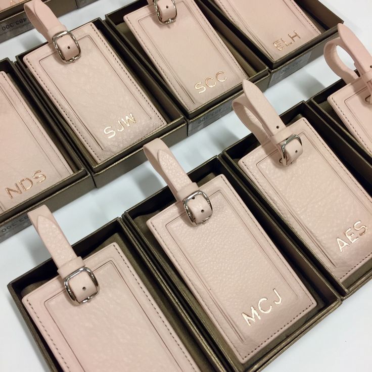 Monogrammed Leather Luggage Tags | For employee gifts, incentive rewards, or gif...