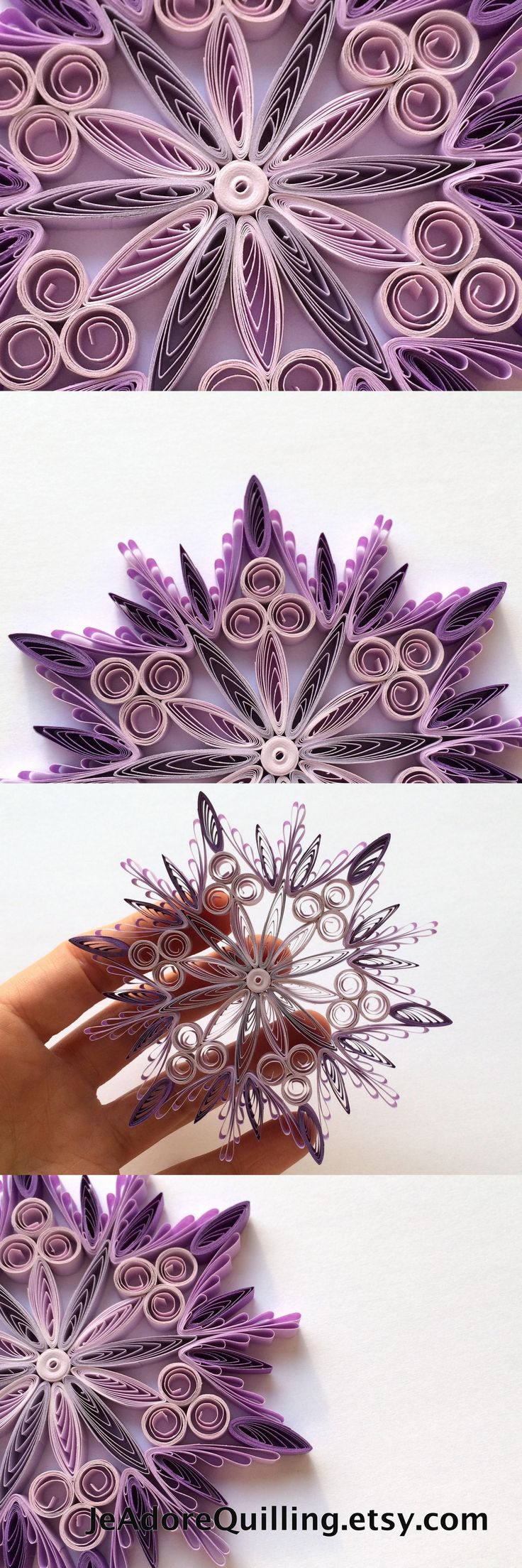 Snowflake Purple Christmas Tree Decoration Winter Ornaments Gifts Toppers Filler...