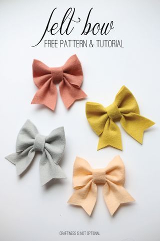 Felt bow free pattern and tutorial