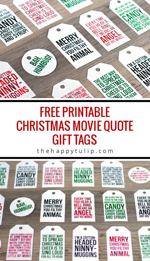 Free Printable Christmas Movie Quote Gift Tags [Sister Inspirations]