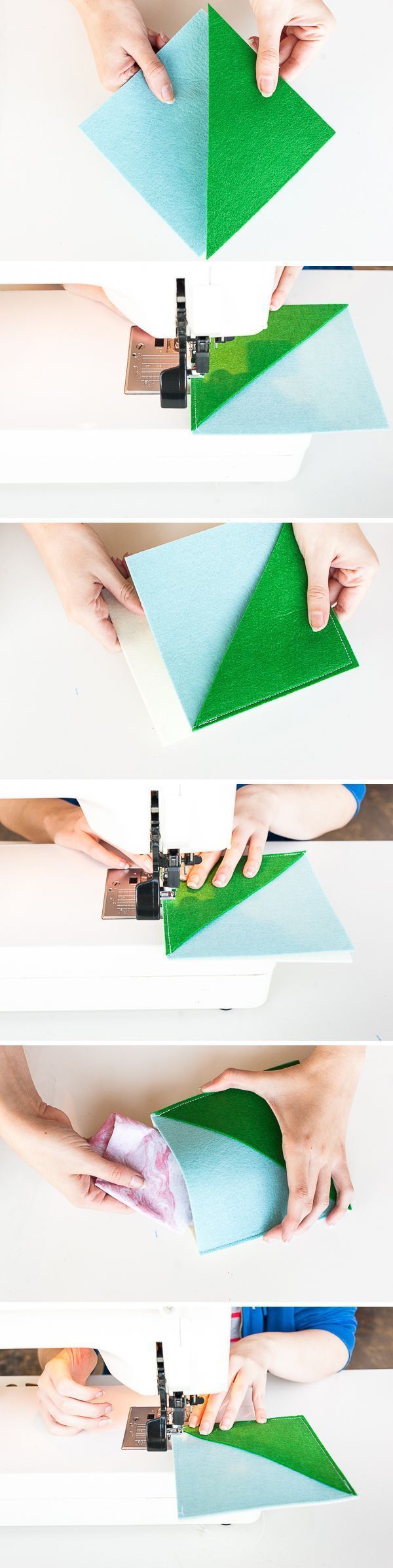 How to Make Color Blocked Sewn Felt Pouches for Presents