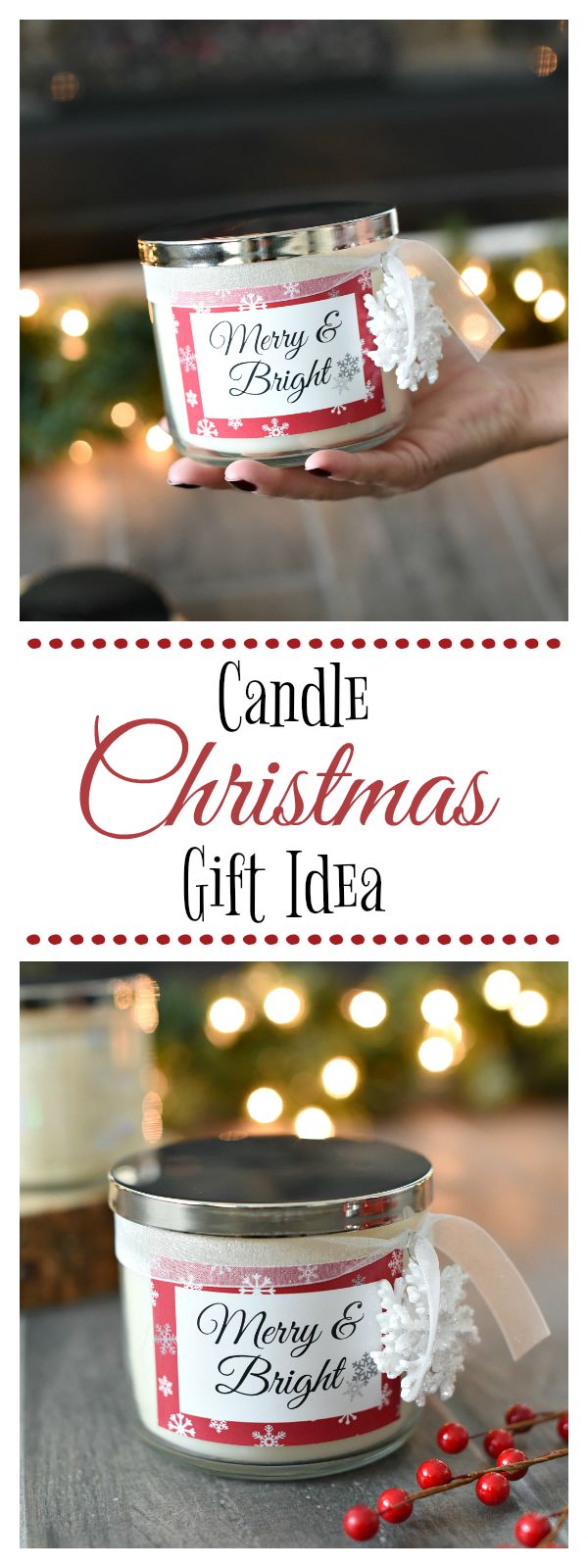 DIY Christmas candle gift idea! If you are looking for the perfect gift idea thi...
