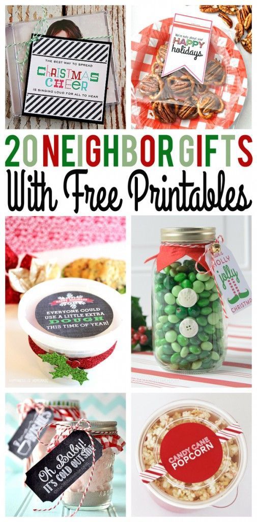 Over 20 Awesome Christmas Neighbor Gifts with Free Printables