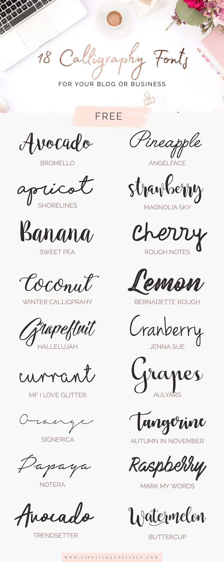 18 free calligraphy fonts for your blog or business