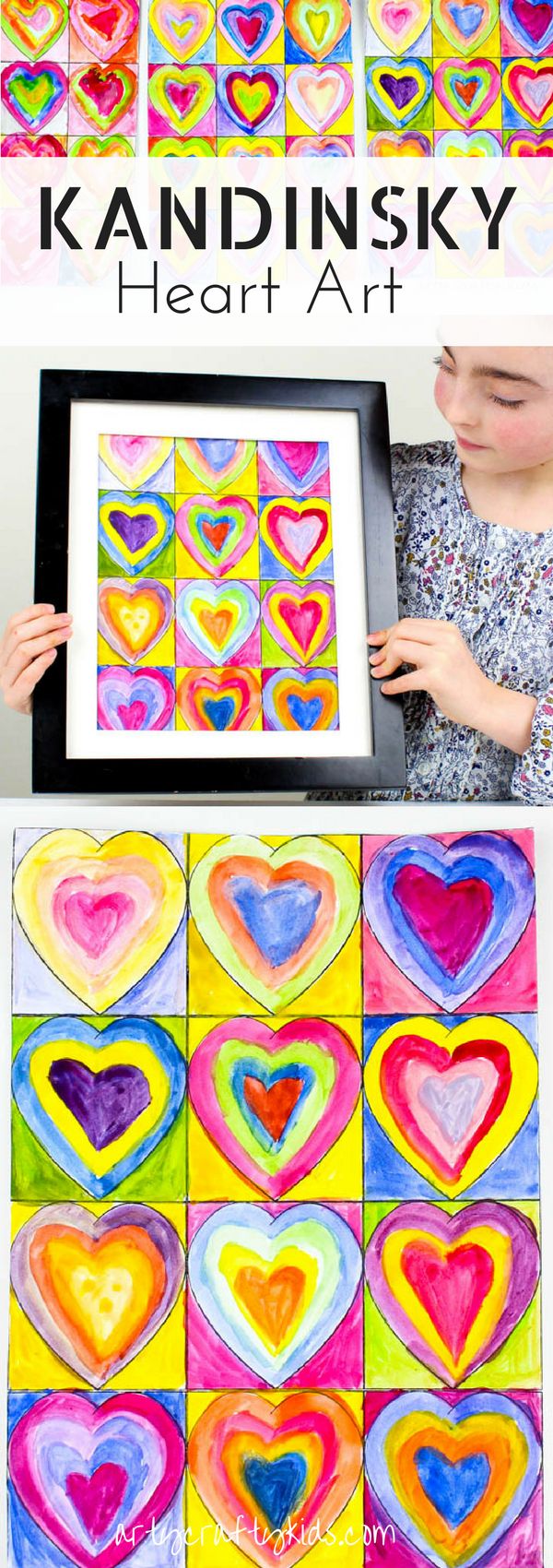 Arty Crafty Kids | Art for Kids | Kandinsky Inspired Heart Art | Inspired by Kan...