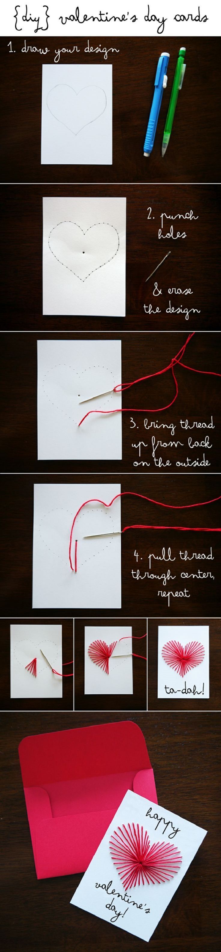 DIY Hand Embroidered Valentine’s Day Cards - 20 Best DIY Valentine's Day G...