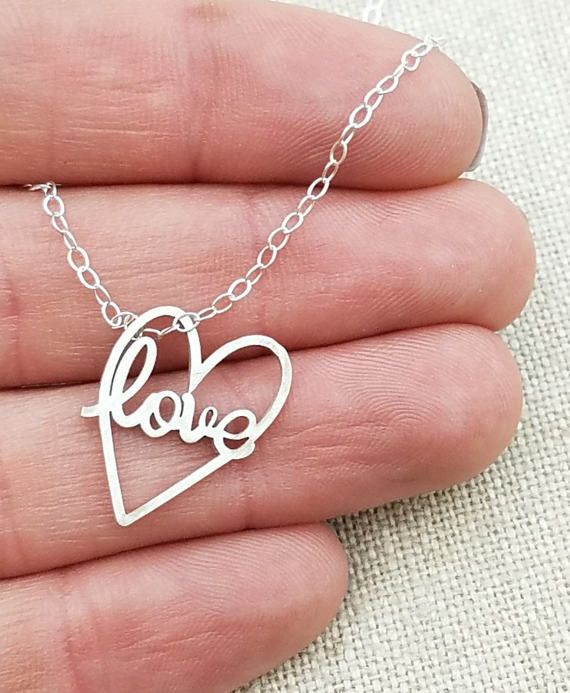Inspirational Necklace - Gift - Love Jewelry - Heart Jewelry - Wedding Gift - Va...