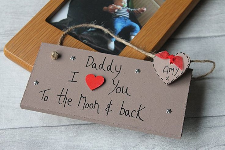 MadeAt94 Personalized Wooden Sign Daddy Gift I Love You to the Moon and Back Bro...