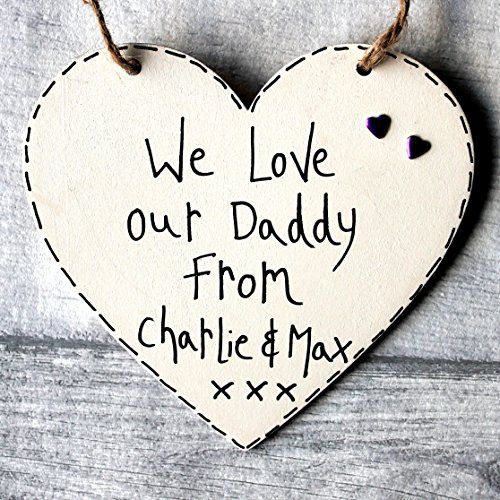 MadeAt94 Wooden Sign We Love our Daddy personalized Wooden Heart Gift Father&#39...