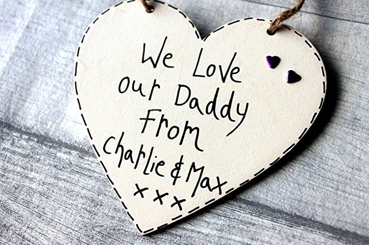 MadeAt94 Wooden Sign We Love our Daddy personalized Wooden Heart Gift Father&#39...