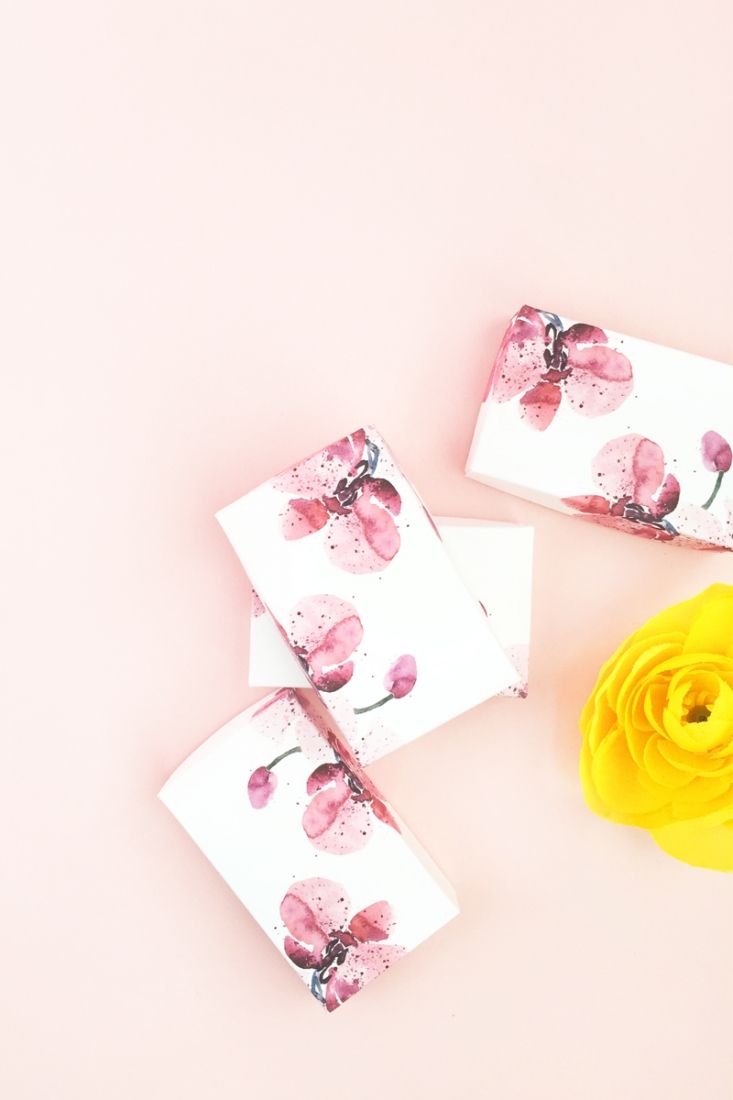 DIY Watercolor Orchid Gift Boxes on Maritza Lisa - Use these lovely watercolor o...