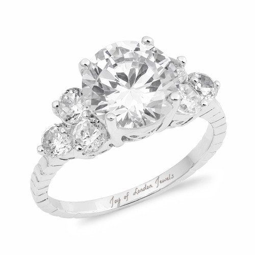 A Perfect 2CT Round Cut Russian Lab Diamond Ring