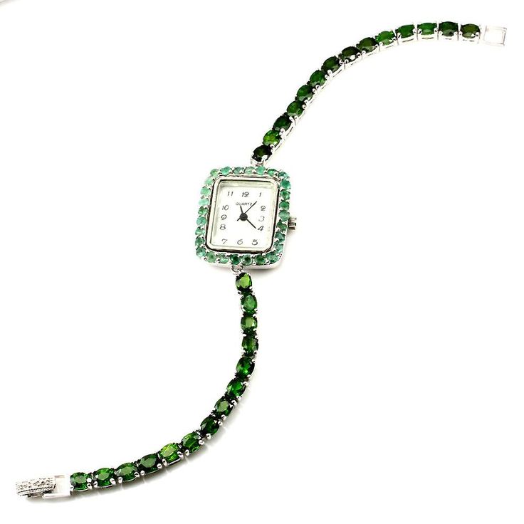 An Italian 14K White Gold Mother of Pearl Face Natural 132.83TCW Green Emerald L...