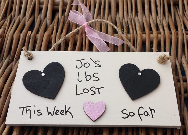 Cream Weight Loss Plaque - 2 hearts (my Lbs Lost + Heart) - Little Miss Scrabble...
