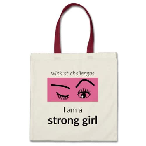 Awesome book bag to show off our girl power. Reads 