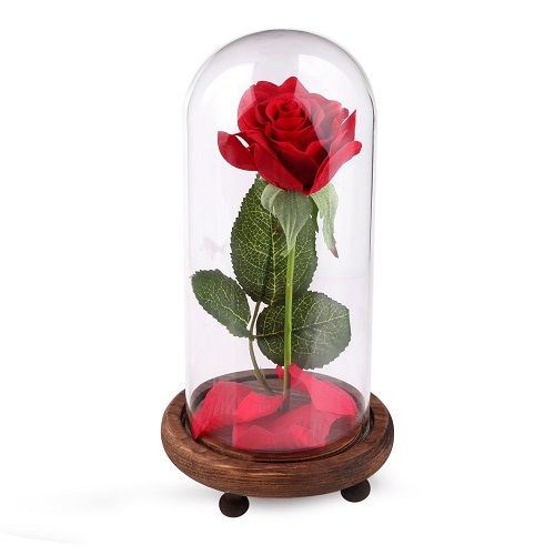 “Beauty and the Beast” Rose in a Glass Dome. Easter basket ideas for girls. ...