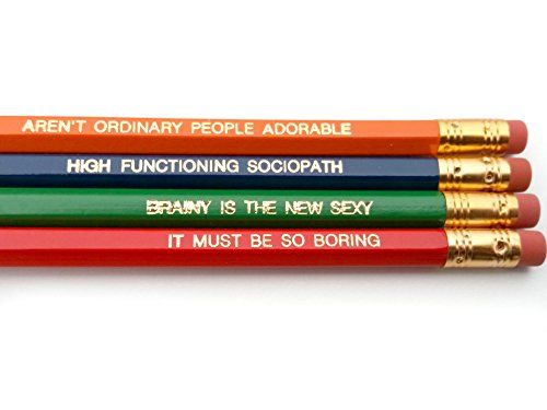 Colorful Sherlock Holmes Quotes Pencil Set. Cool school supplies for teens.