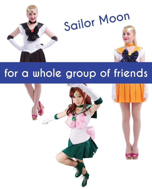 Dress up in Sailor Moon Costumes with a group of friends. Halloween Group Costum...
