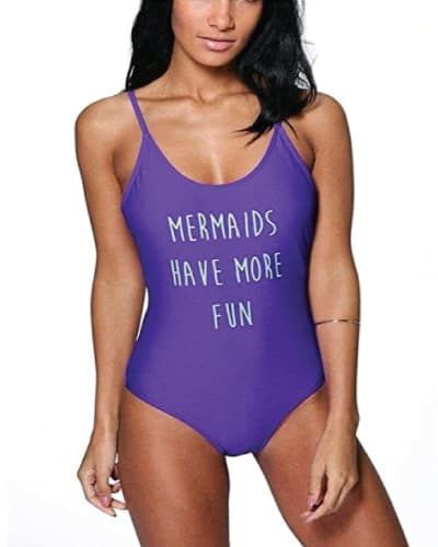 Mermaids Have More Fun High Cut One Piece Swimsuit (Swimsuits for teens) #mermai...