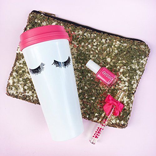 OMG I love this Eyelashes Travel Mug. Add a little glam to my morning routine. ...