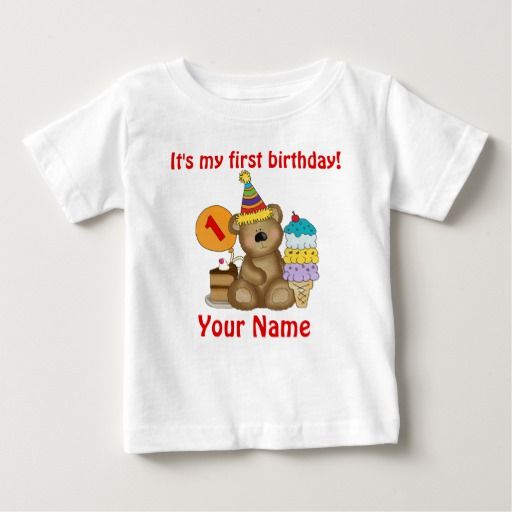 1st Birthday Bear Baby T-Shirt