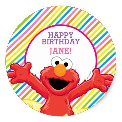 Elmo Girl's Birthday Classic Round Sticker