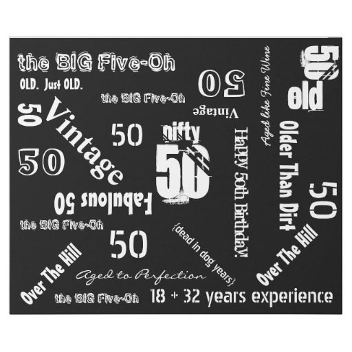 Funny Sayings 50th Birthday Black Wrapping Paper