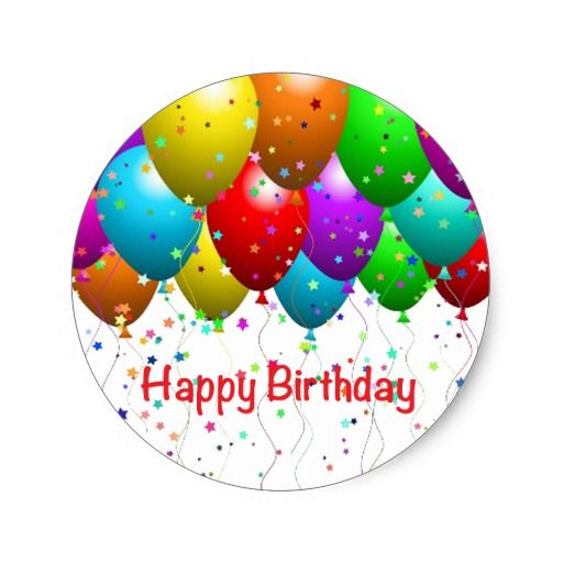 Happy Birthday Balloons Classic Round Sticker