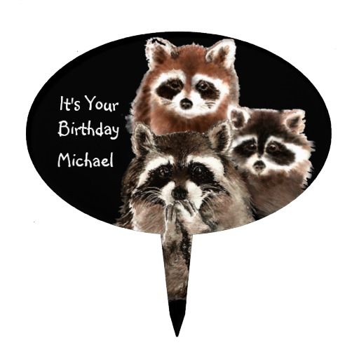 It's Your Birthday with Raccoons Cute Animal Cake Topper