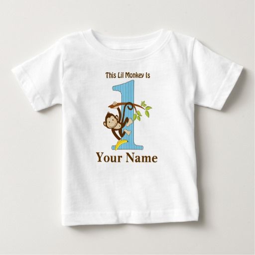 Lil Monkey First Birthday Tshirt Personalized