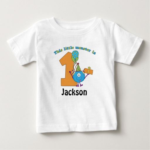 Little Monster Kids 1st Birthday Personalized Baby T-Shirt