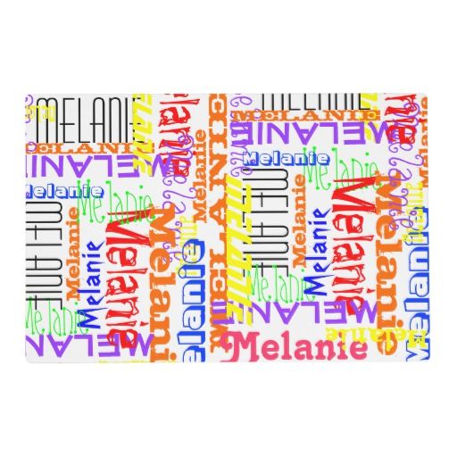 Personalized Custom Name Collage Colorful Placemat