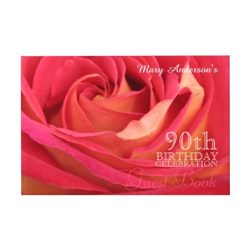 Rose 90th Birthday Celebration Custom Guest Book