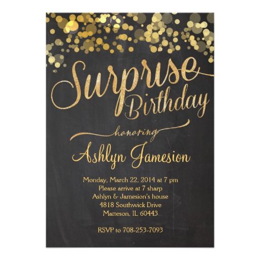 Sparkle Glitter Surprise Birthday Invitation