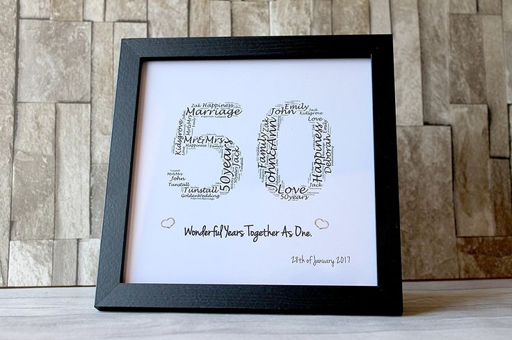 MadeAt94 50th Golden Wedding Anniversary Frame Gift