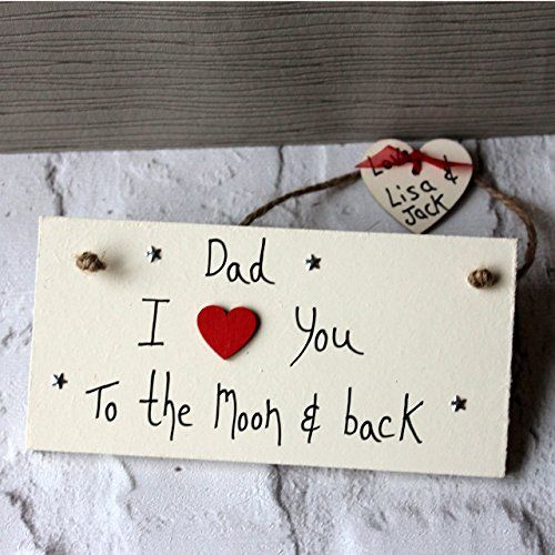 MadeAt94 Dad I Love You To The Moon And Back Father's Day Birthday Gift Sign