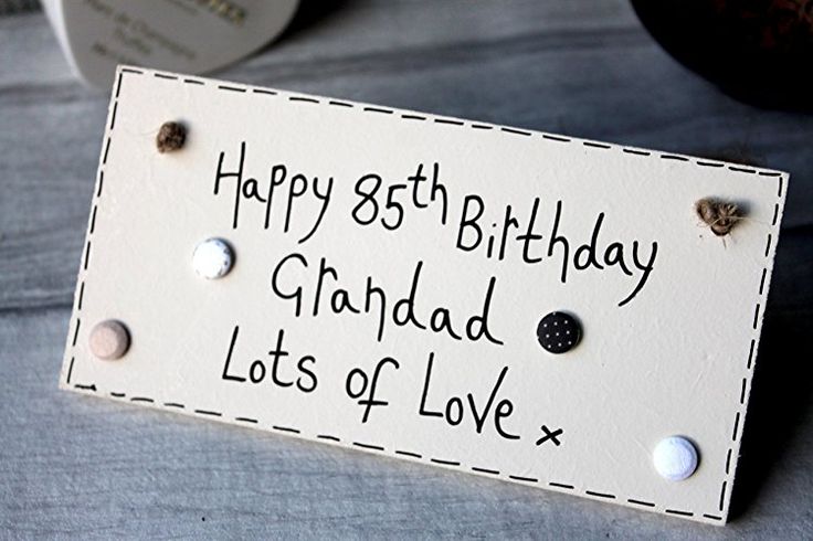 MadeAt94 Handmade Personalised Happy Birthday Grandad 85th Plaque Gift 60th 65th...