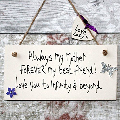 MadeAt94 Handmade Personalized Mother Best Friend Gift Sign Birthday Mother'...