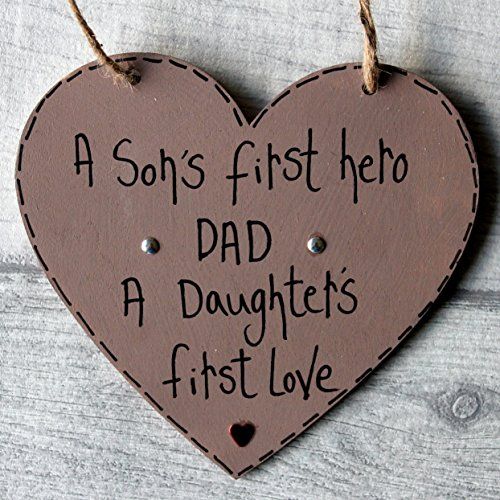 MadeAt94 Personalized Wooden 1st Father's Day Sign Daddy Gift from Son Daugh...