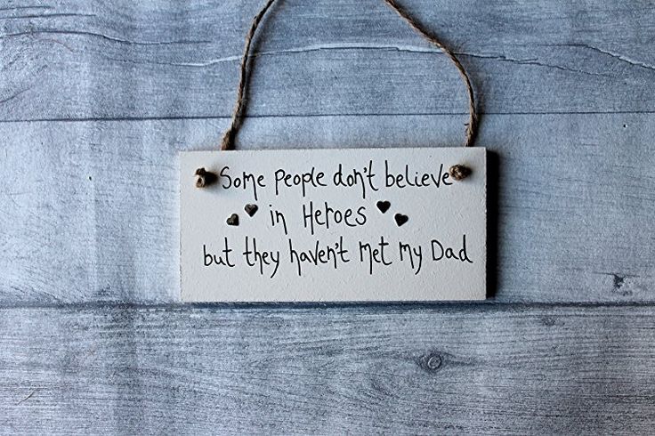 MadeAt94 Shabby Chic Personalized Wooden Sign Dad My Hero Father's Day Birth...